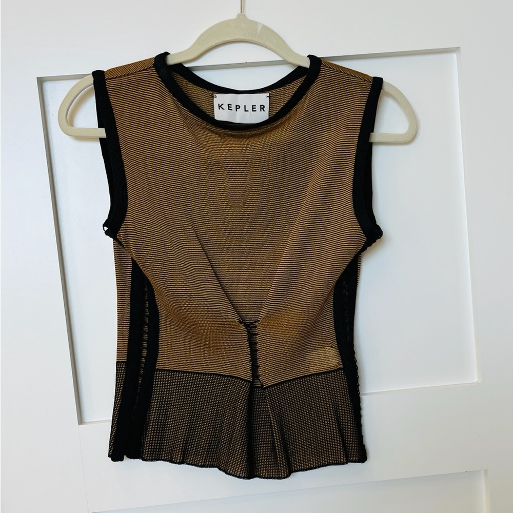 Women's Black and Tan Tank Top